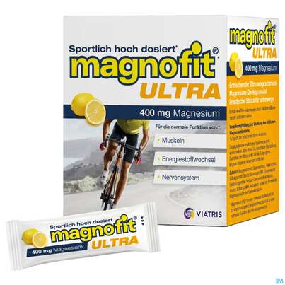 Sie sehen eine Packung Magnofit Ultra 400mg Stick 30st, Produktbild: 12 Magnofit Ultra 400mg Stick 30st, A-Nr.: 5833472 - 12