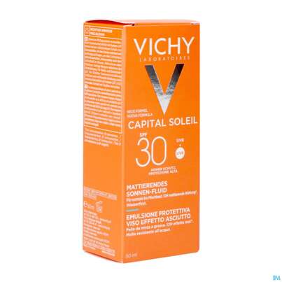 Sie sehen eine Packung Sonnenprodukte Vichy Ideal Soleil Fluid Lsf30 Dry 50ml, Produktbild: 02 Sonnenprodukte Vichy Ideal Soleil Fluid Lsf30 Dry 50ml, A-Nr.: 3813726 - 02