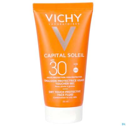 Sie sehen eine Packung Sonnenprodukte Vichy Ideal Soleil Fluid Lsf30 Dry 50ml, Produktbild: 04 Sonnenprodukte Vichy Ideal Soleil Fluid Lsf30 Dry 50ml, A-Nr.: 3813726 - 04