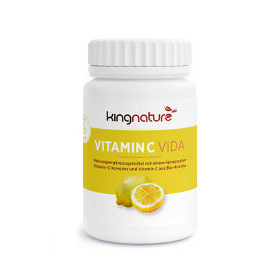 Sie sehen eine Packung KINGNATURE Vitamin C Vida Tabl 250 mg Ds 120 Stk, Produktbild: 01 KINGNATURE Vitamin C Vida Tabl 250 mg Ds 120 Stk, A-Nr.: 5980658 - 01