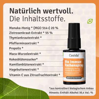 Bio Immun Rachenspray mit Manuka Honig, Zistrose &amp; Propolis, A-Nr.: 5957671 - 02