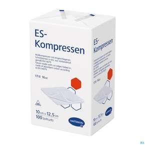 Mullkompressen-es Hartmann/unsteril 16fach 17faedig 10x 12,5cm 100st, A-Nr.: 1152999 - 01