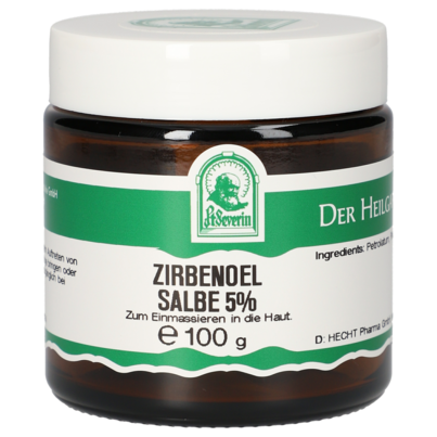 Sie sehen eine Packung ZIRBENOEL SALBE 5% 100 G, Produktbild: 01 ZIRBENOEL SALBE 5% 100 G, A-Nr.: 5358189 - 01
