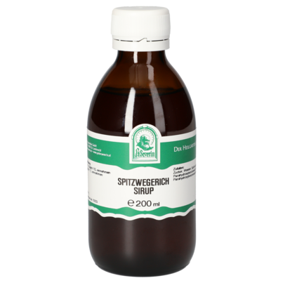 Sie sehen eine Packung SPITZWEGERICH SIRUP 200 ML, Produktbild: 01 SPITZWEGERICH SIRUP 200 ML, A-Nr.: 5645931 - 01