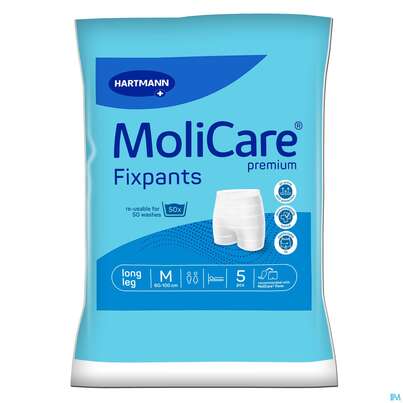 Sie sehen eine Packung Inkontinenz Molicare Fixpants/premium Long Leg M Blau 5st, Produktbild: 04 Inkontinenz Molicare Fixpants/premium Long Leg M Blau 5st, A-Nr.: 3724773 - 04