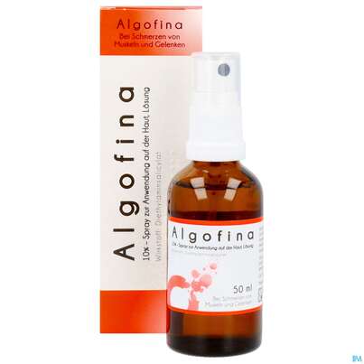 Sie sehen eine Packung Algofina 10% Spray Z Anw.auf Der Haut Lösung 50ml, Produktbild: 09 Algofina 10% Spray Z Anw.auf Der Haut Lösung 50ml, A-Nr.: 4478336 - 09