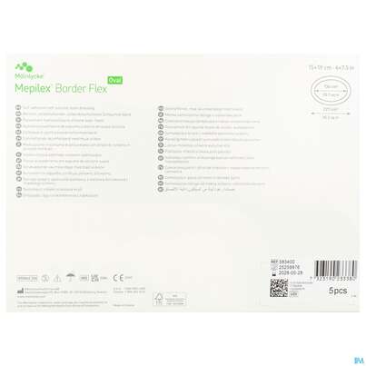 Sie sehen eine Packung Wundverband Mepilex Border Flex 15x19cm 5st, Produktbild: 03 Wundverband Mepilex Border Flex 15x19cm 5st, A-Nr.: 4252299 - 03