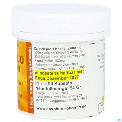 Sie sehen eine Packung Mumijo-shilajit Extrakt Kapseln 90st, Produktbild: 07 Mumijo-shilajit Extrakt Kapseln 90st, A-Nr.: 5869501 - 07