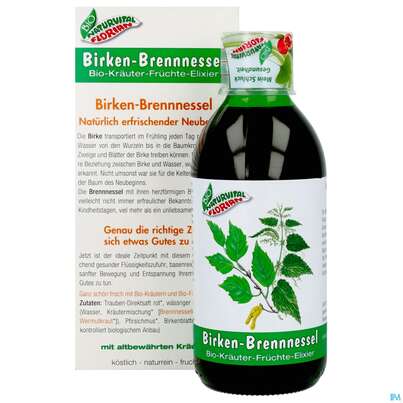 Birken Brennessel Elixier Kraeuterfit Alkoholfrei Bio Kraeuter Fruechte 330ml, A-Nr.: 3961728 - 10