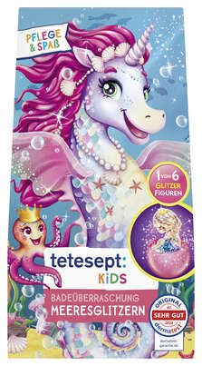 Sie sehen eine Packung tetesept Kids BÜ Meeresglitzern 1ST, Produktbild: 01 tetesept Kids BÜ Meeresglitzern 1ST, A-Nr.: 6007061 - 01