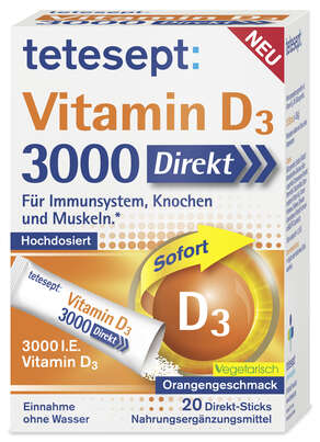 TETESEPT Vitamin D3 3000 Direct Stick 20 St., A-Nr.: 6007115 - 01