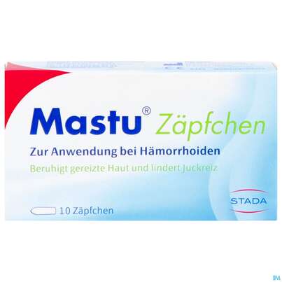 Sie sehen eine Packung +mastu Zaepfchen +haemorrhoiden 10st, Produktbild: 02 +mastu Zaepfchen +haemorrhoiden 10st, A-Nr.: 5646936 - 02