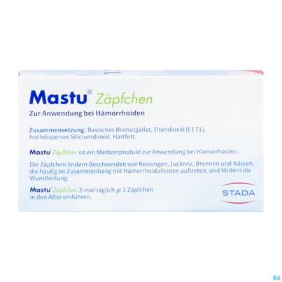 Sie sehen eine Packung +mastu Zaepfchen +haemorrhoiden 10st, Produktbild: 04 +mastu Zaepfchen +haemorrhoiden 10st, A-Nr.: 5646936 - 04