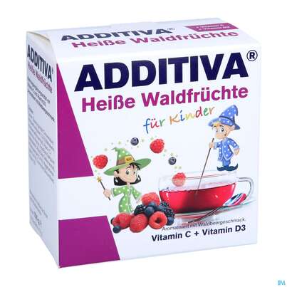 Sie sehen eine Packung Additiva Pulver Heisse Waldfruechte Kinder 10014 10st, Produktbild: 04 Additiva Pulver Heisse Waldfruechte Kinder 10014 10st, A-Nr.: 5810152 - 04