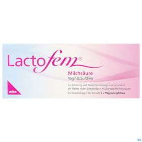 Lactofem Milchsaeure Vaginalzaepfchen 7st, A-Nr.: 5923525 - 01