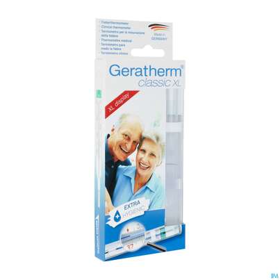 Sie sehen eine Packung Thermometer-fieber Geratherm Classic Xl-lupe 1st, Produktbild: 02 Thermometer-fieber Geratherm Classic Xl-lupe 1st, A-Nr.: 3965979 - 02