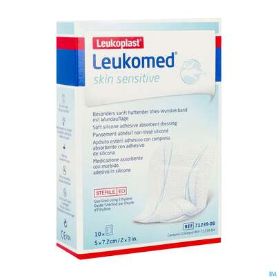 Wundverband Leukomed/skin Sensitive Vliesverband +auflage Steril 5x 7,2cm 10st, A-Nr.: 5609036 - 03