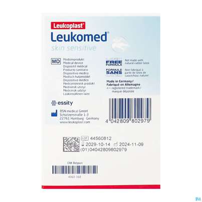 Wundverband Leukomed/skin Sensitive Vliesverband +auflage Steril 5x 7,2cm 10st, A-Nr.: 5609036 - 07