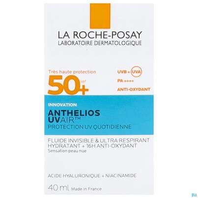 Sie sehen eine Packung Sonnenprodukte La Roche Posay Anthelios Uv Air Lsf50+ 40ml, Produktbild: 10 Sonnenprodukte La Roche Posay Anthelios Uv Air Lsf50+ 40ml, A-Nr.: 5896751 - 10