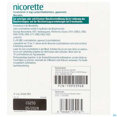 Nicorette Lutschtabl Freshmint 4mg 80st, A-Nr.: 5530168 - 02