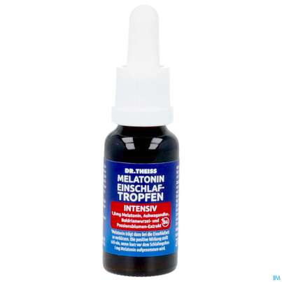 Sie sehen eine Packung Melatonin Einschlaf/tropfen Intensiv Dr.theiss 20ml, Produktbild: 08 Melatonin Einschlaf/tropfen Intensiv Dr.theiss 20ml, A-Nr.: 5911551 - 08