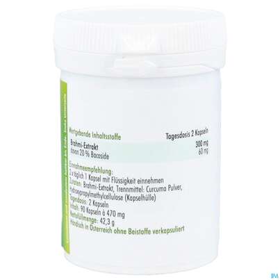 Sie sehen eine Packung Brahmi Kapseln Anatis 90st, Produktbild: 03 Brahmi Kapseln Anatis 90st, A-Nr.: 5071677 - 03