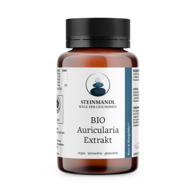 Sie sehen eine Packung Steinmandl BIO Auricularia Extrakt, Produktbild: 01 Steinmandl BIO Auricularia Extrakt, A-Nr.: 6005990 - 01