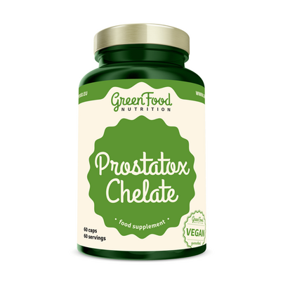 Sie sehen eine Packung GreenFood Nutrition Prostatox Chelate 60 Kapseln, Produktbild: 01 GreenFood Nutrition Prostatox Chelate 60 Kapseln, A-Nr.: 5634577 - 01