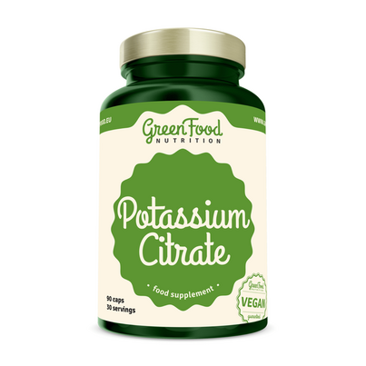 Sie sehen eine Packung GreenFood Nutrition Potassium Citrate 90 Kapseln, Produktbild: 01 GreenFood Nutrition Potassium Citrate 90 Kapseln, A-Nr.: 6003761 - 01