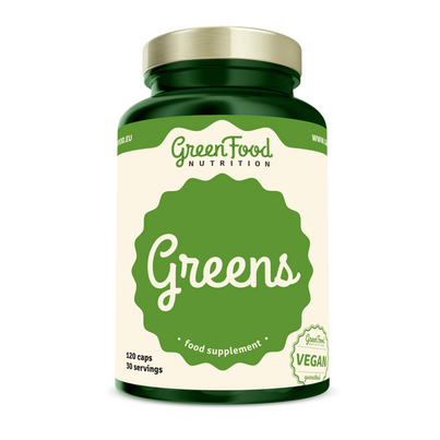 Sie sehen eine Packung GreenFood Nutrition Greens 120 Kapseln, Produktbild: 01 GreenFood Nutrition Greens 120 Kapseln, A-Nr.: 5634092 - 01