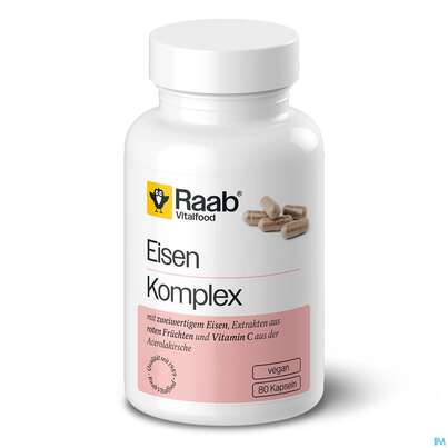 Sie sehen eine Packung Eisen Komplex Kapseln Raab 80st, Produktbild: 01 Eisen Komplex Kapseln Raab 80st, A-Nr.: 5871113 - 01