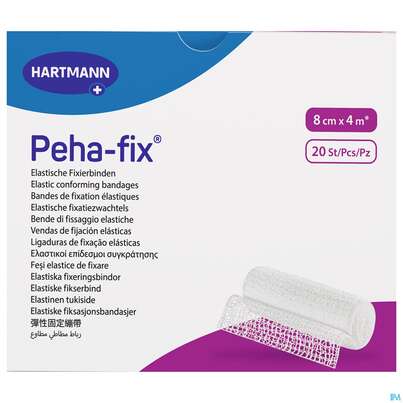 Sie sehen eine Packung Elastische Binden Peha-fix Fixierbinde 4mx 8cm 20st, Produktbild: 02 Elastische Binden Peha-fix Fixierbinde 4mx 8cm 20st, A-Nr.: 4902863 - 02