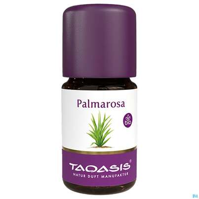 Sie sehen eine Packung Aetherische Oele Taoasis Bio Palmarosa 5ml, Produktbild: 02 Aetherische Oele Taoasis Bio Palmarosa 5ml, A-Nr.: 3496450 - 02