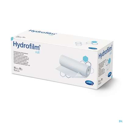 Sie sehen eine Packung Wundverband Fixierfolie Hydrofilm Roll Unsteril 10mx15cm 1st, Produktbild: 02 Wundverband Fixierfolie Hydrofilm Roll Unsteril 10mx15cm 1st, A-Nr.: 3289449 - 02