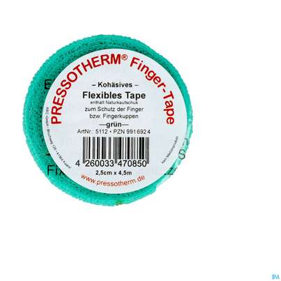Tape Pressotherm/finger-tape Flexibel Kohaesive 2,5cmx 4,5m Gruen 1st, A-Nr.: 4250923 - 01