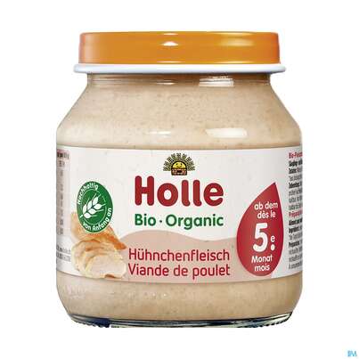 Sie sehen eine Packung Holle Bio/demeter Glaeschen Huehnerfleisch 125g, Produktbild: 02 Holle Bio/demeter Glaeschen Huehnerfleisch 125g, A-Nr.: 4289552 - 02