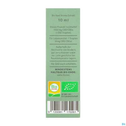 Cbd Hanf Aroma Vollextrakt Bio Biobloom 10% 10ml, A-Nr.: 5319031 - 06