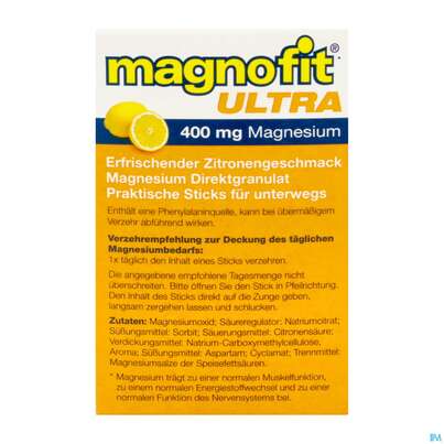 Sie sehen eine Packung Magnofit Ultra 400mg Stick 30st, Produktbild: 03 Magnofit Ultra 400mg Stick 30st, A-Nr.: 5833472 - 03
