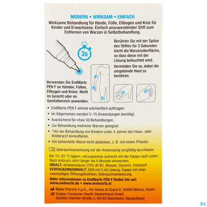 Sie sehen eine Packung Endwarts F Pen Gegen Warzen 3ml, Produktbild: 06 Endwarts F Pen Gegen Warzen 3ml, A-Nr.: 5817645 - 06