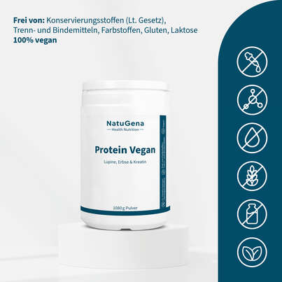 Sie sehen eine Packung NatuGena Protein Vegan Pulver, Produktbild: 03 NatuGena Protein Vegan Pulver, A-Nr.: 6011861 - 03