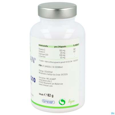 Q-10 Coenzym Kapseln Melasan 180st, A-Nr.: 2690026 - 04