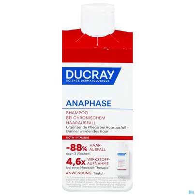 Sie sehen eine Packung Ducray Anaphase+ Ergänzungs-shampoo Gegen Haarausfall 200ml, Produktbild: 03 Ducray Anaphase+ Ergänzungs-shampoo Gegen Haarausfall 200ml, A-Nr.: 4541046 - 03