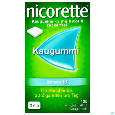 Nicorette Kaugummi Z Raucherentw Icemint 2mg 105st, A-Nr.: 3904239 - 01