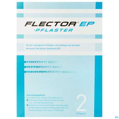 Sie sehen eine Packung Flector Ep Pflaster 2st, Produktbild: 01 Flector Ep Pflaster 2st, A-Nr.: 2423147 - 01