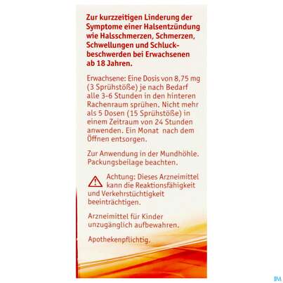 Lemocin Flurbiprofen Spray Z.anw.i.d.mundhoehle Lösung 8,75mg/dosis Kirsche/minze 15ml, A-Nr.: 5531021 - 07