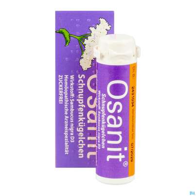 Sie sehen eine Packung Osanit Schnupfenkuegelchen 5g, Produktbild: 08 Osanit Schnupfenkuegelchen 5g, A-Nr.: 6054416 - 08