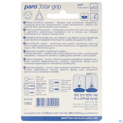 Sie sehen eine Packung Paro 3star Grip Im Blister Xx-fine Gelb 2,6mm 4st, Produktbild: 03 Paro 3star Grip Im Blister Xx-fine Gelb 2,6mm 4st, A-Nr.: 3323347 - 03
