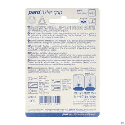 Sie sehen eine Packung Paro 3star Grip Im Blister Xx-fine Gelb 2,6mm 4st, Produktbild: 04 Paro 3star Grip Im Blister Xx-fine Gelb 2,6mm 4st, A-Nr.: 3323347 - 04