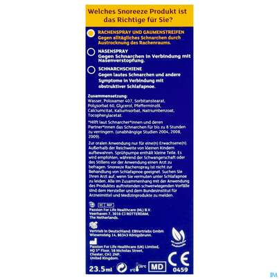 Snoreeze Rachenspray -ebvertrieb 23,5ml, A-Nr.: 5670461 - 04