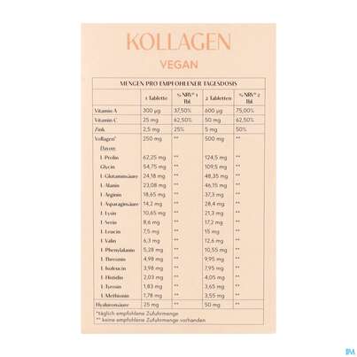 Sie sehen eine Packung Kollagen Vegan Tabl Niwi 60st, Produktbild: 03 Kollagen Vegan Tabl Niwi 60st, A-Nr.: 5942468 - 03
